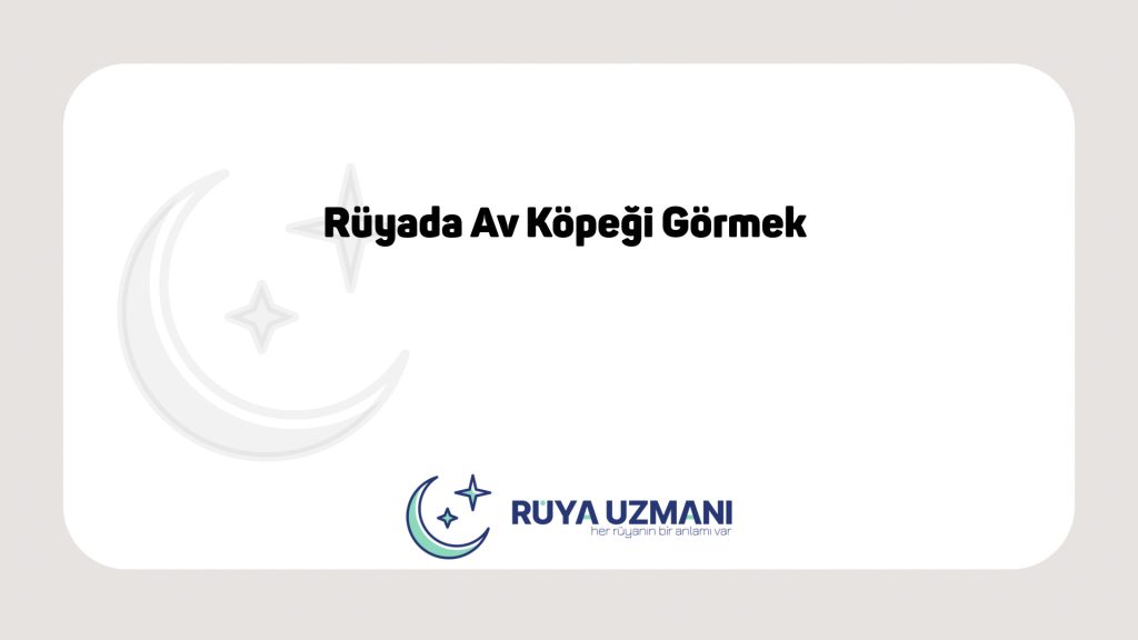 Rüya Uzmanı - Rüyada Av Köpeği Görmek - Rüyada Av Köpeği Görmek Ne Anlama Gelir?