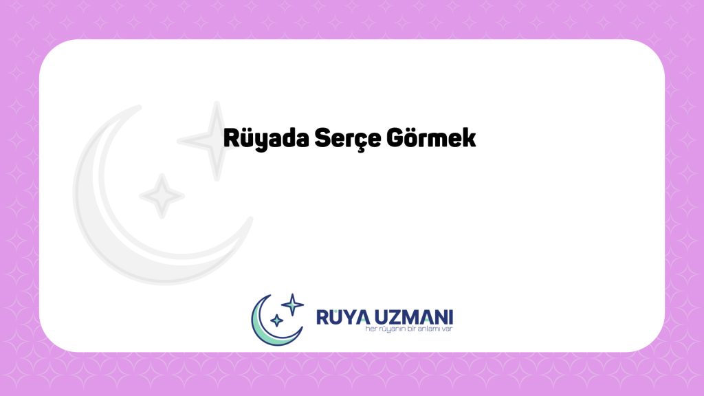 Rüya Uzmanı - Rüyada Serçe Görmek - Rüyada Serçe Görmek Ne Anlama Gelir?