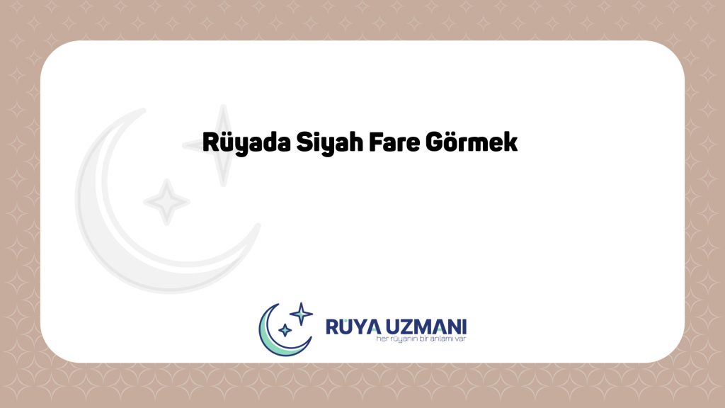 Rüya Uzmanı - Rüyada Siyah Fare Görmek - Rüyada Siyah Fare Görmek Ne Anlama Gelir?