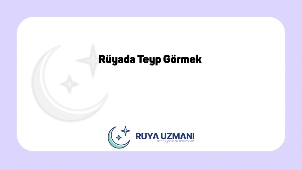 Rüya Uzmanı - Rüyada Teyp Görmek - Rüyada Teyp Görmek Ne Anlama Gelir?