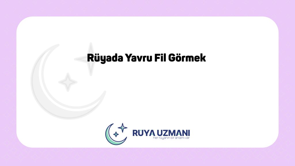 Rüya Uzmanı - Rüyada Yavru Fil Görmek - Rüyada Yavru Fil Görmek Ne Anlama Gelir?